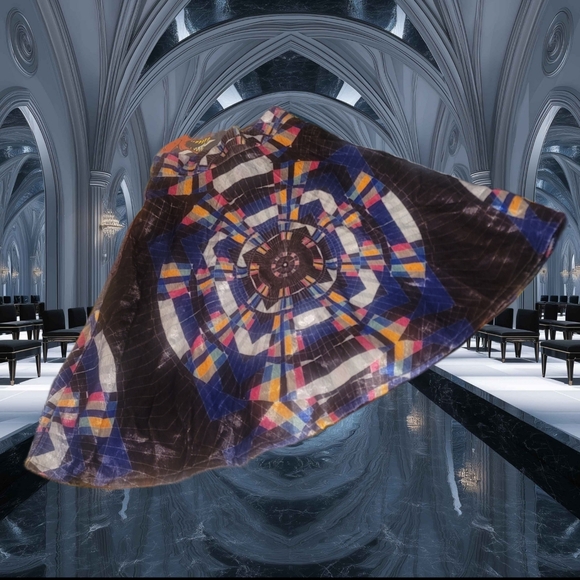 RT BY ELLE Abstract Print A Line Fur Skirt - Picture 2 of 9